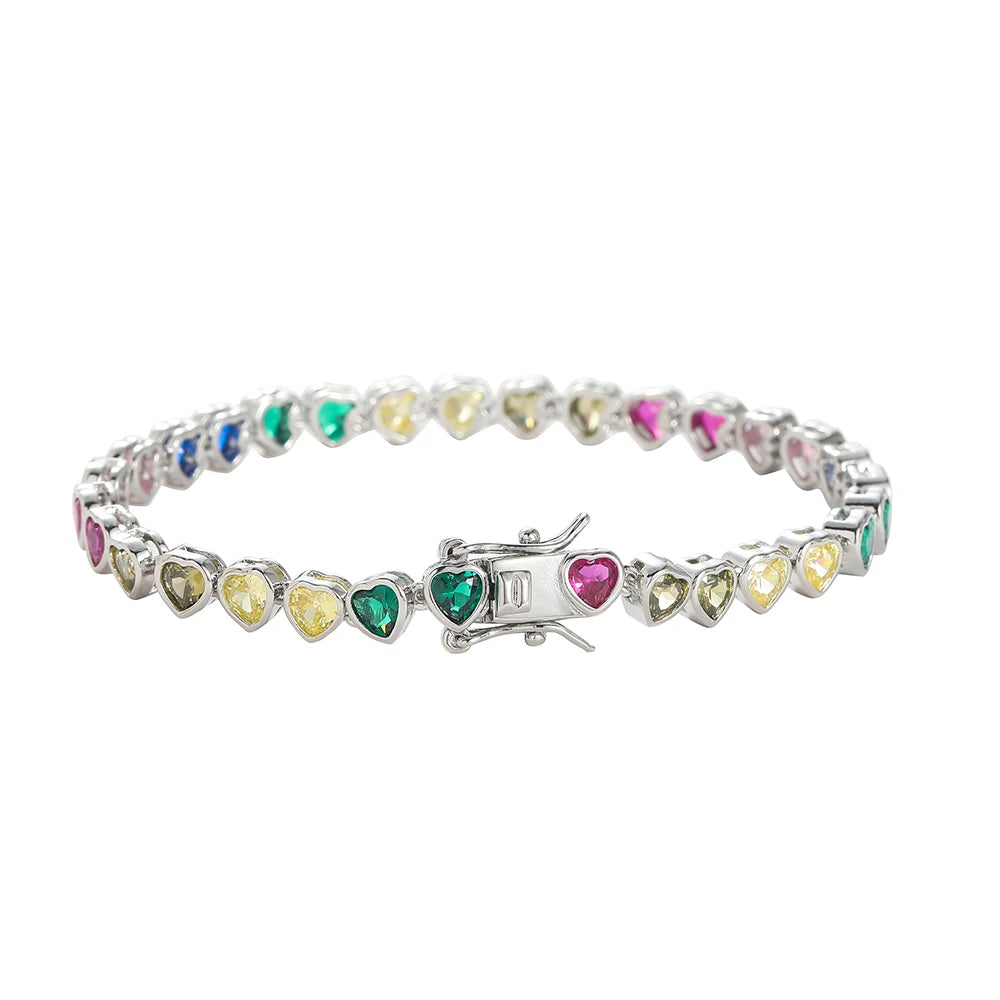 Heart Zircon Chain Bracelet