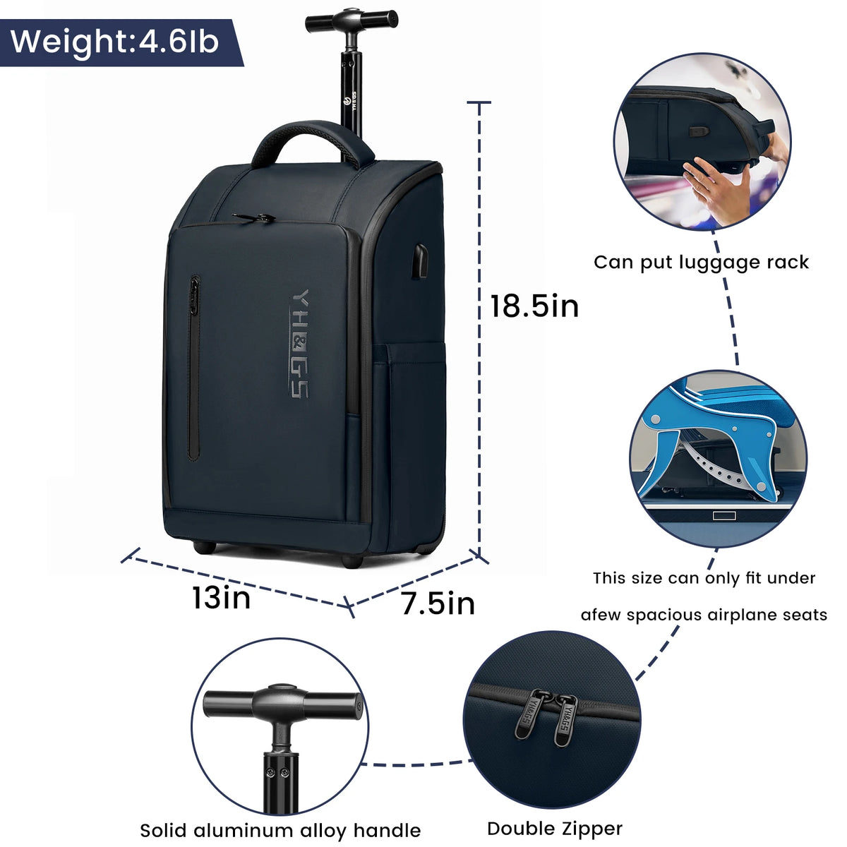 Rolling Business Laptop Backpack
