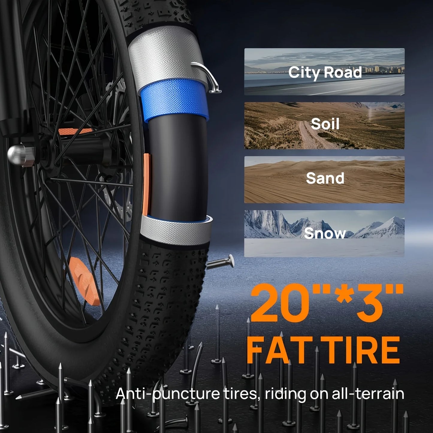 1000W E20 Electric Bike – 48V 13Ah Removable Battery