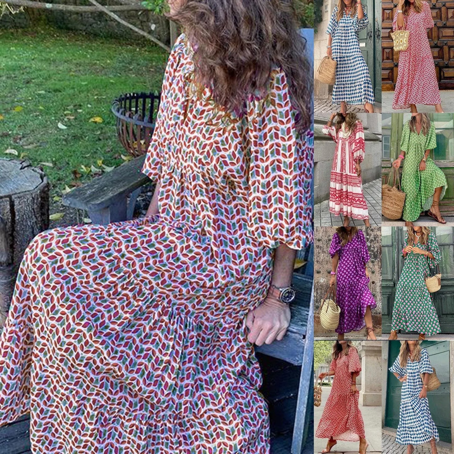 Boho Puff Sleeve Dress