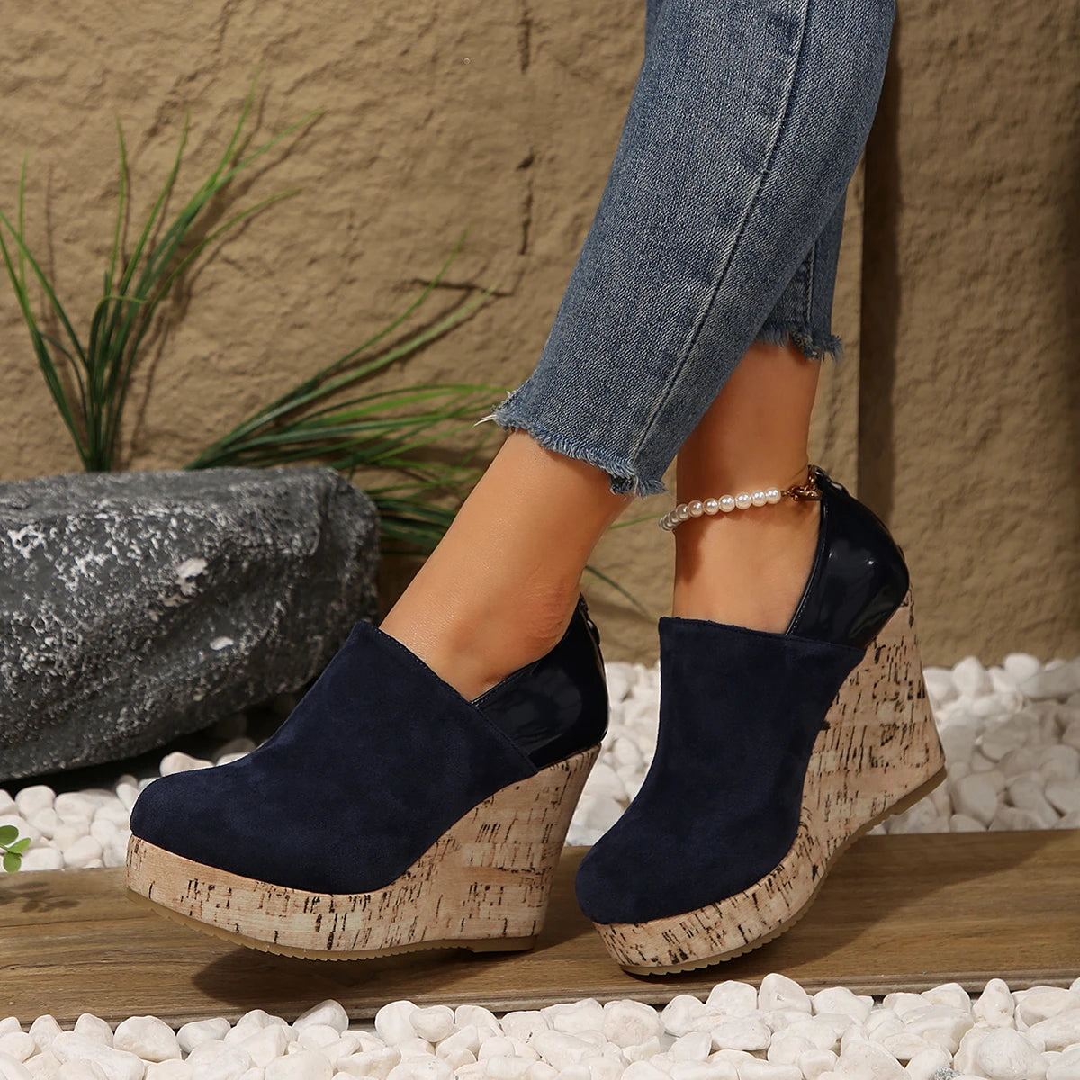 Faux Suede Platform Sneakers