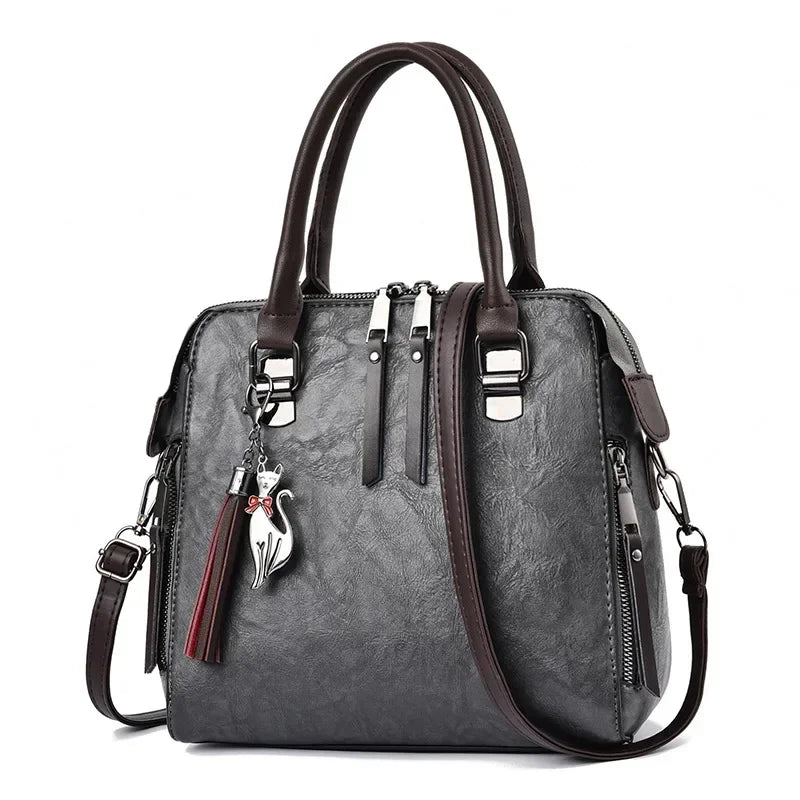 Leather Tote Shoulder Bag