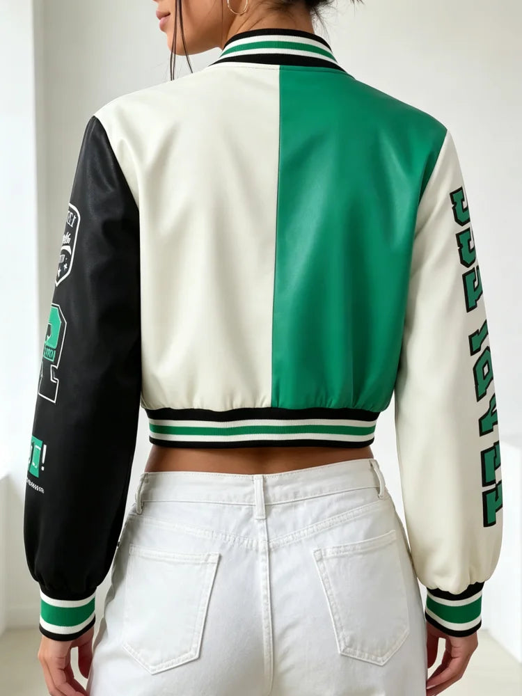Color-Block Baseball Jacket