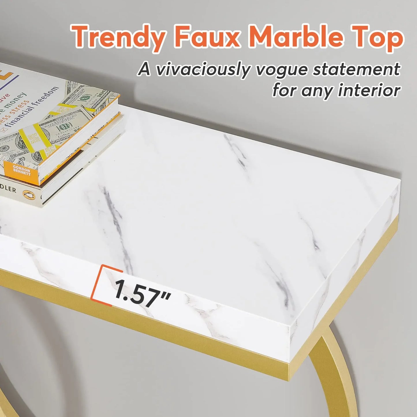 Narrow Gold Entry Table