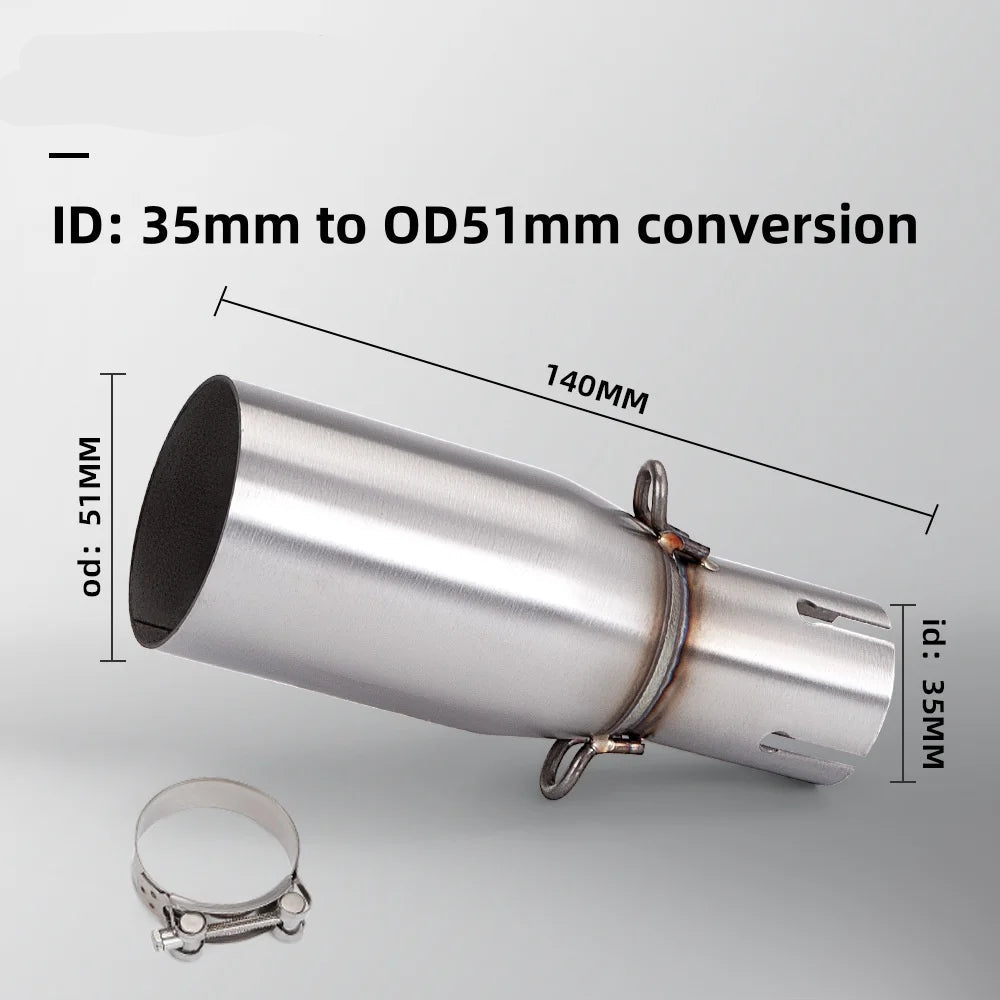 Universal 28-45mm to 51mm Exhaust Adapter Pipe