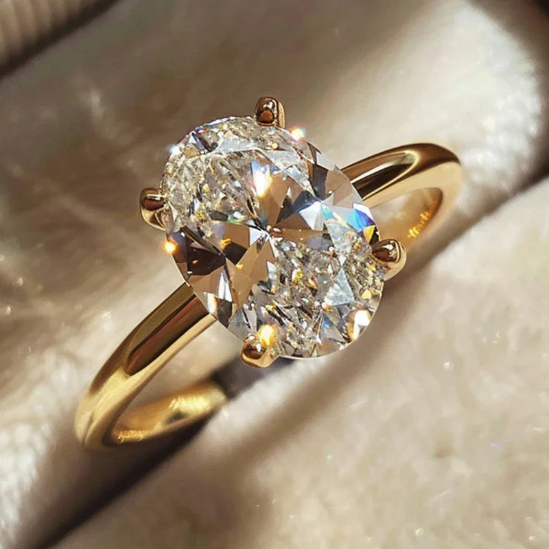 Oval Zircon Band Ring