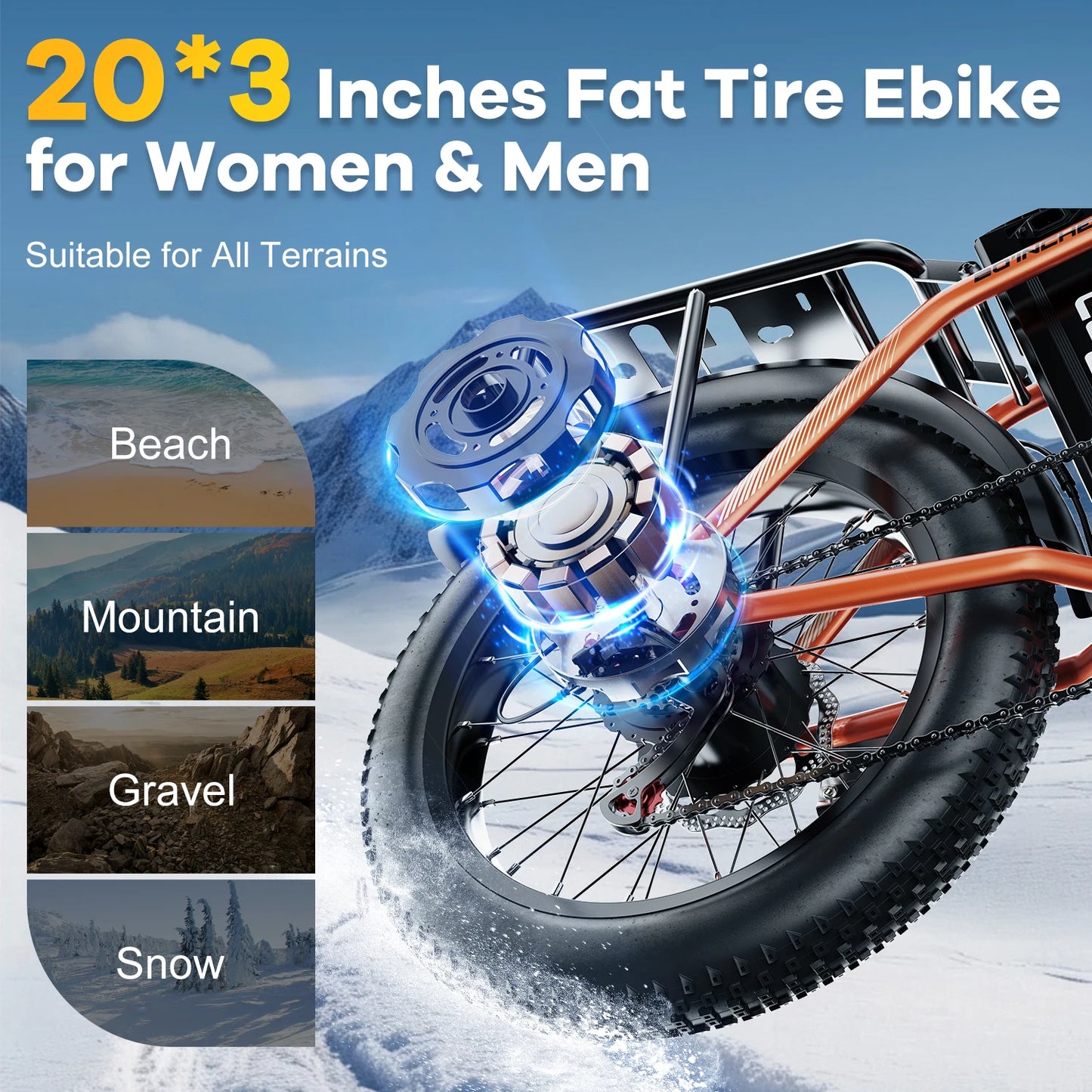 1000W Folding Fat Tire Electric Bike