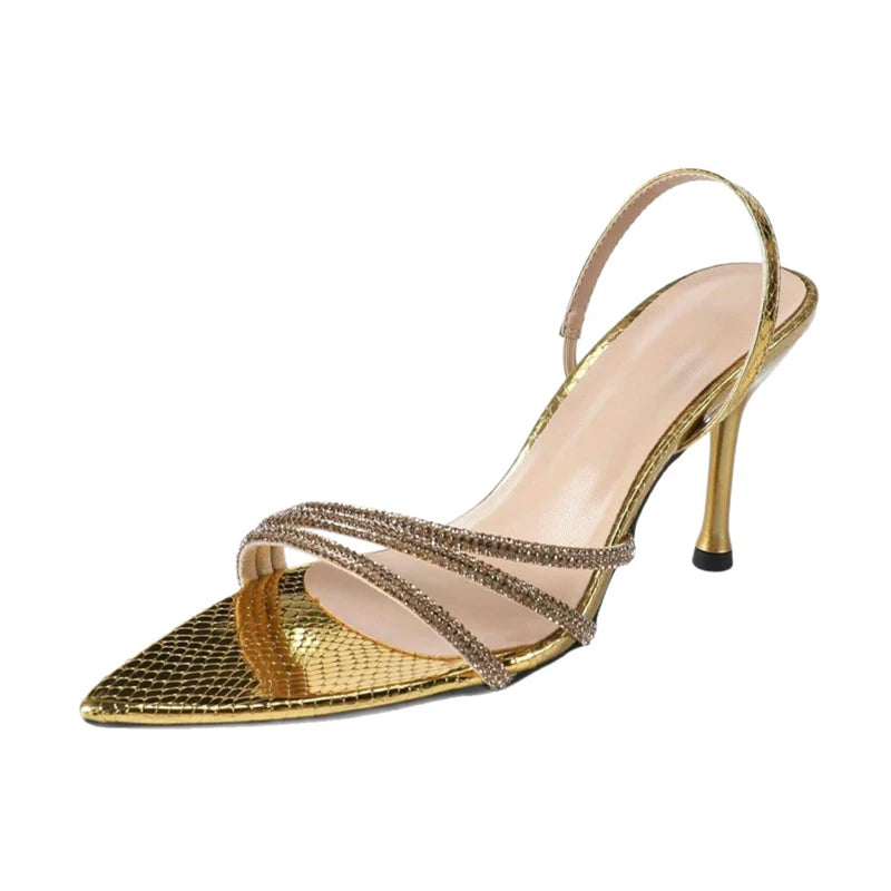 Crystal Strap High Heels