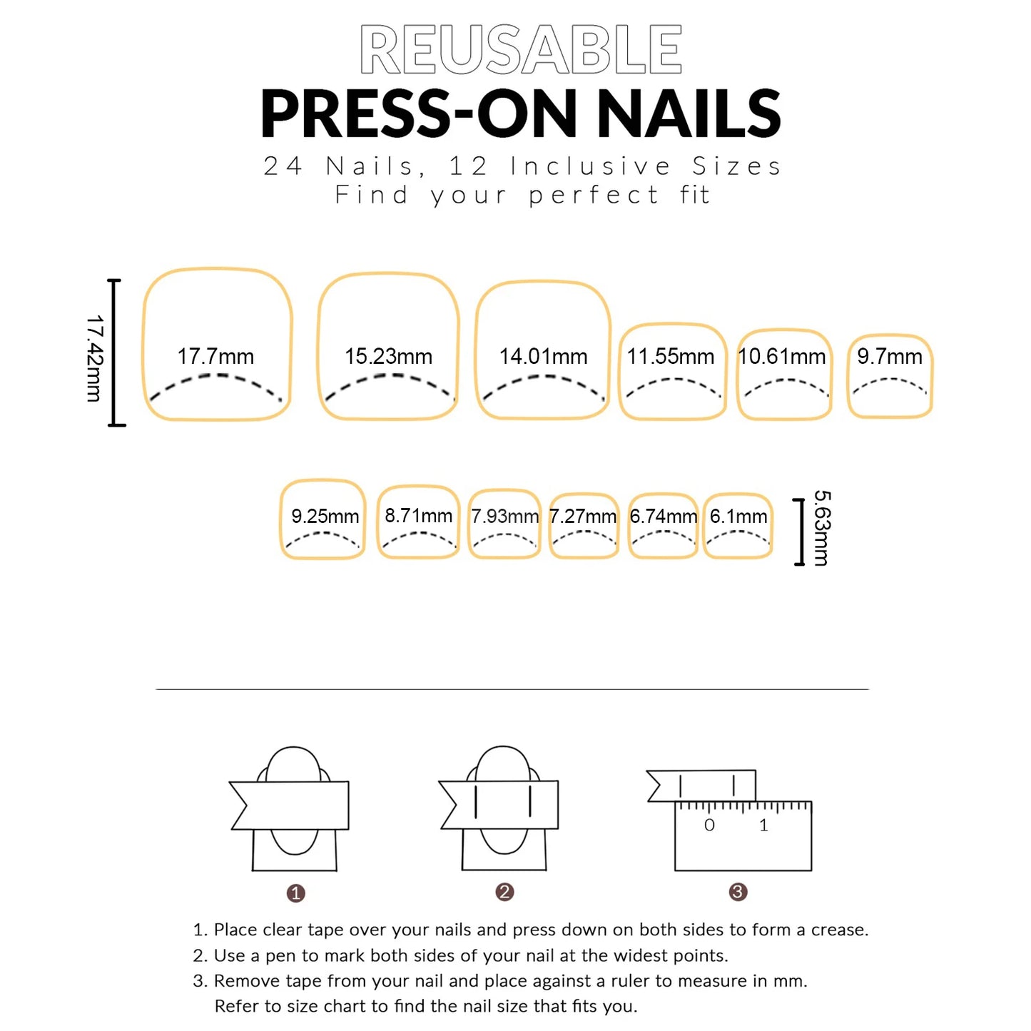 Toe Press-On Nail Set