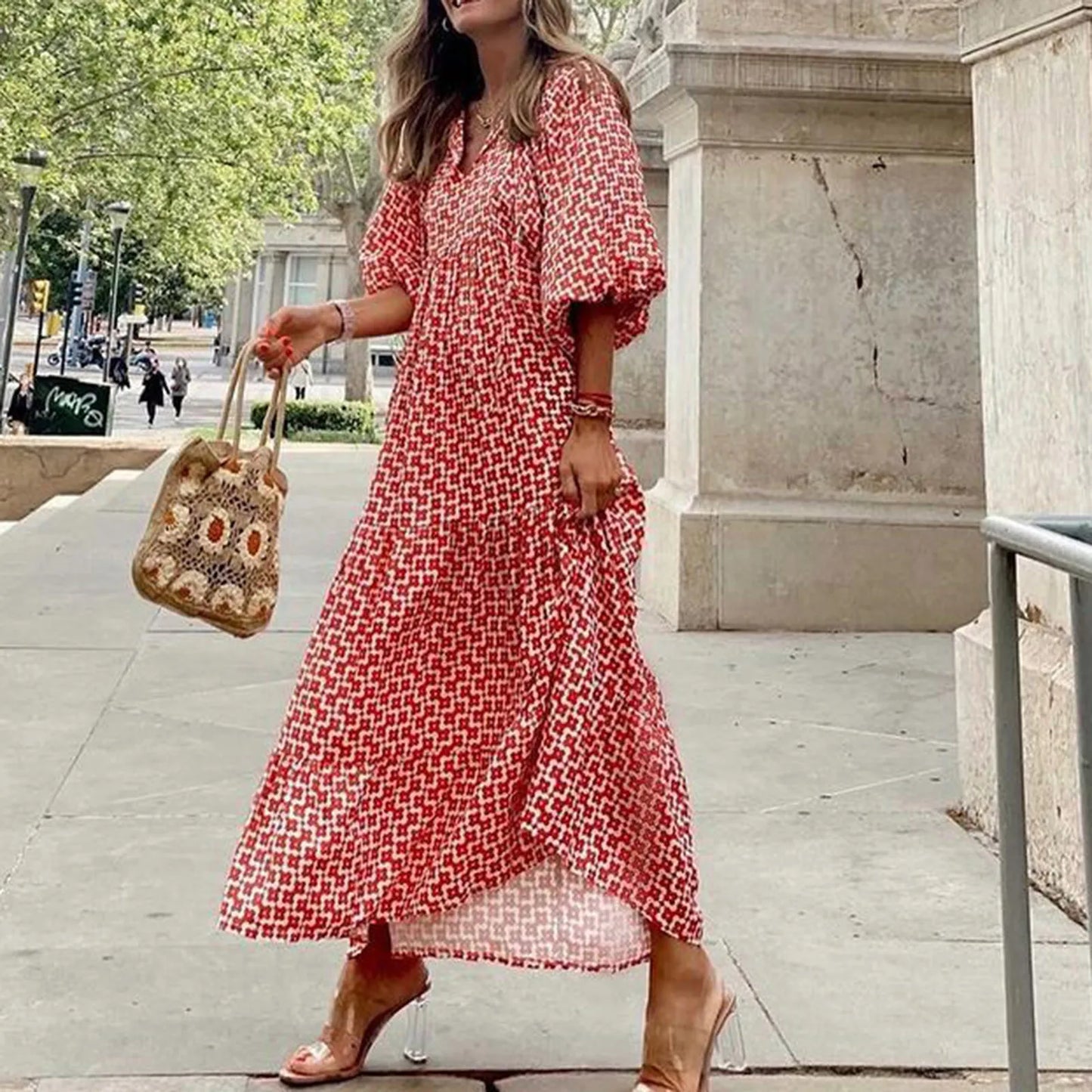 Boho Puff Sleeve Dress