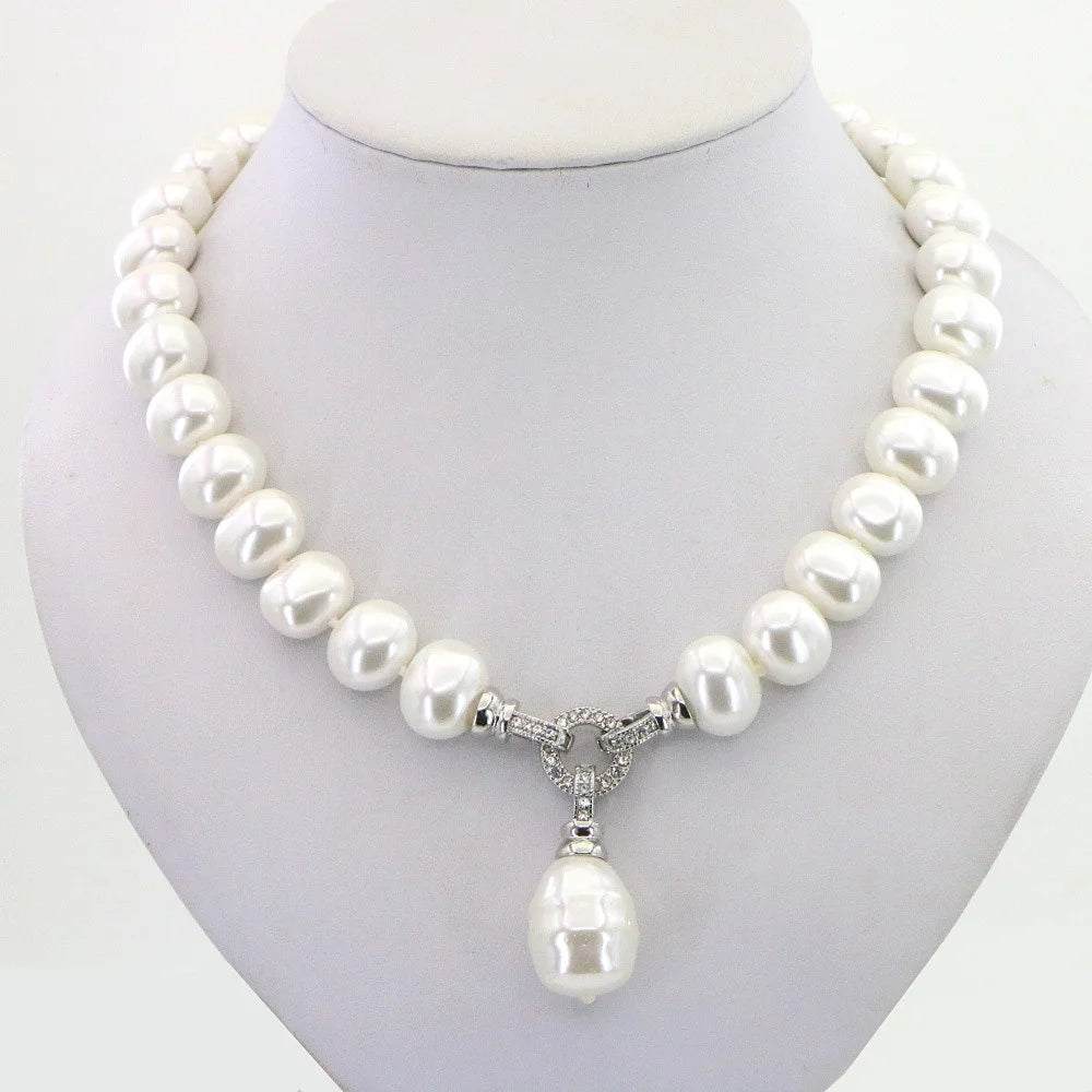 Marine Shell Pearl Necklace Women