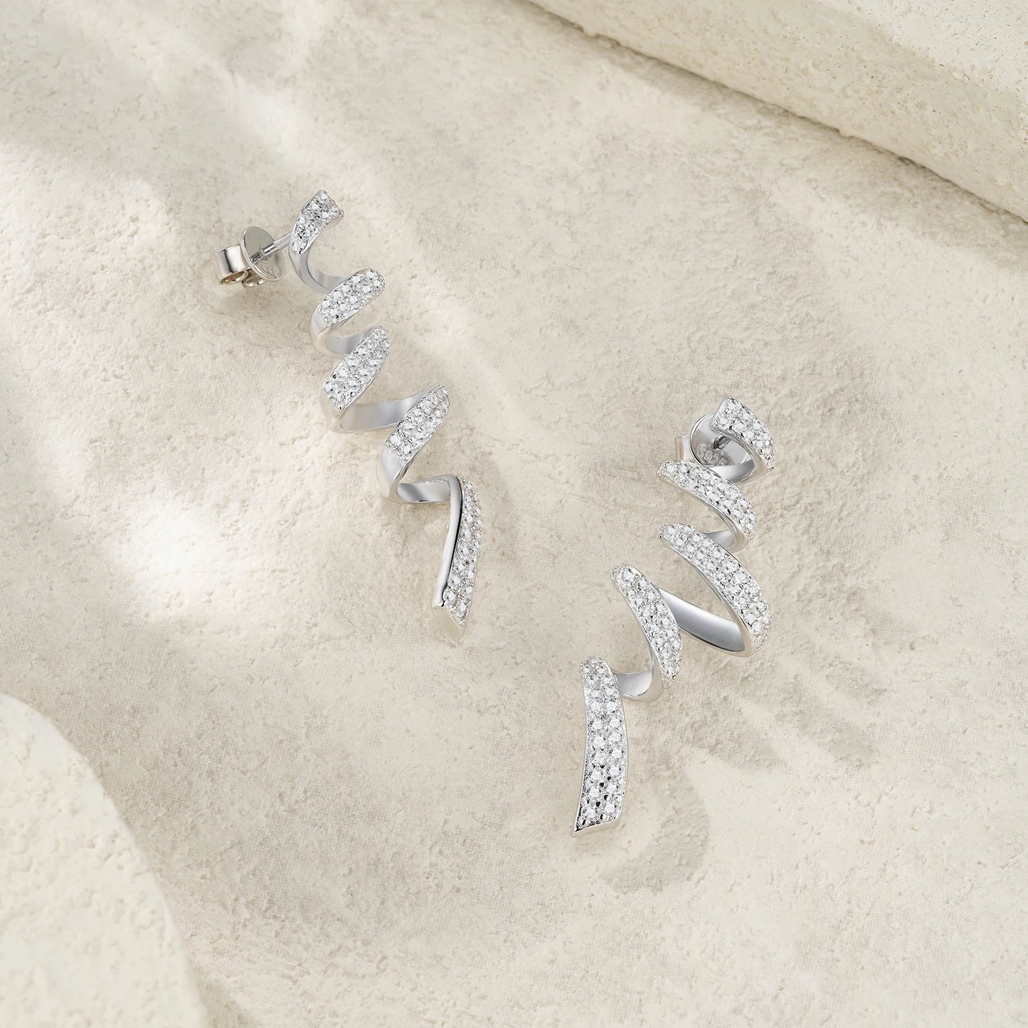 Spiral Moissanite Earrings