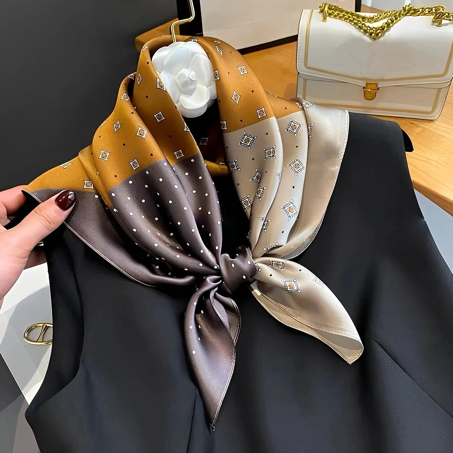 Luxury Silk Feel Square Scarf