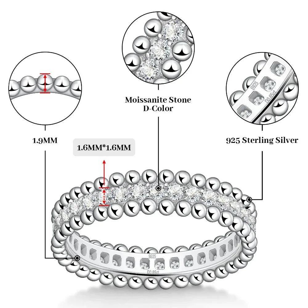 Love Moissanite Band Ring