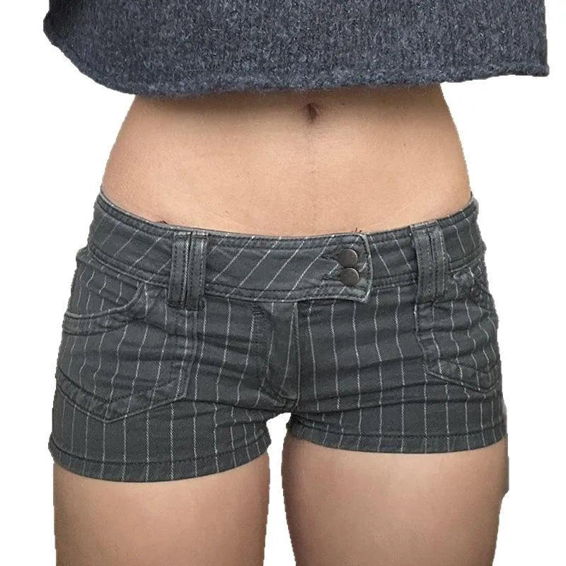 Denim Stripe Shorts