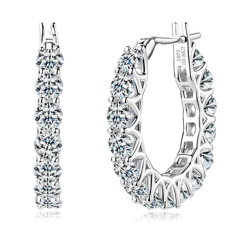 Moissanite Hoop Earrings