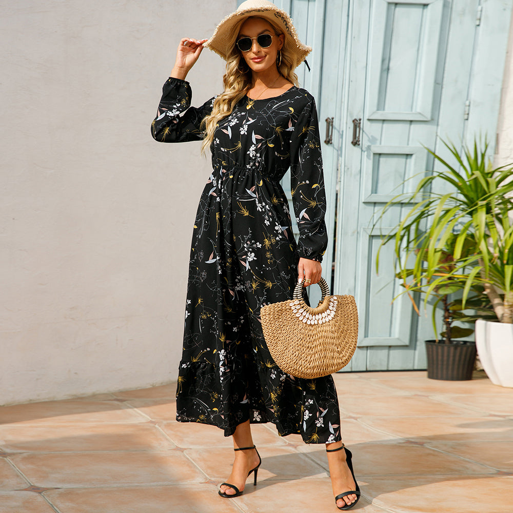 Floral Bohemian Chiffon Maxi Dress