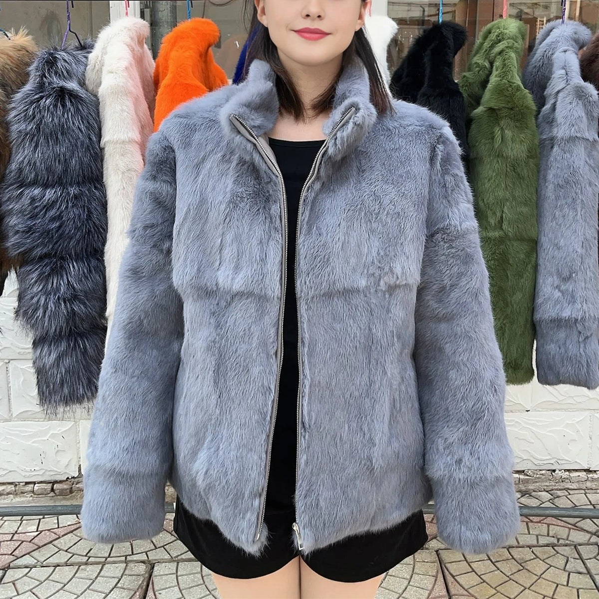 Rabbit Fur Bolero Jacket