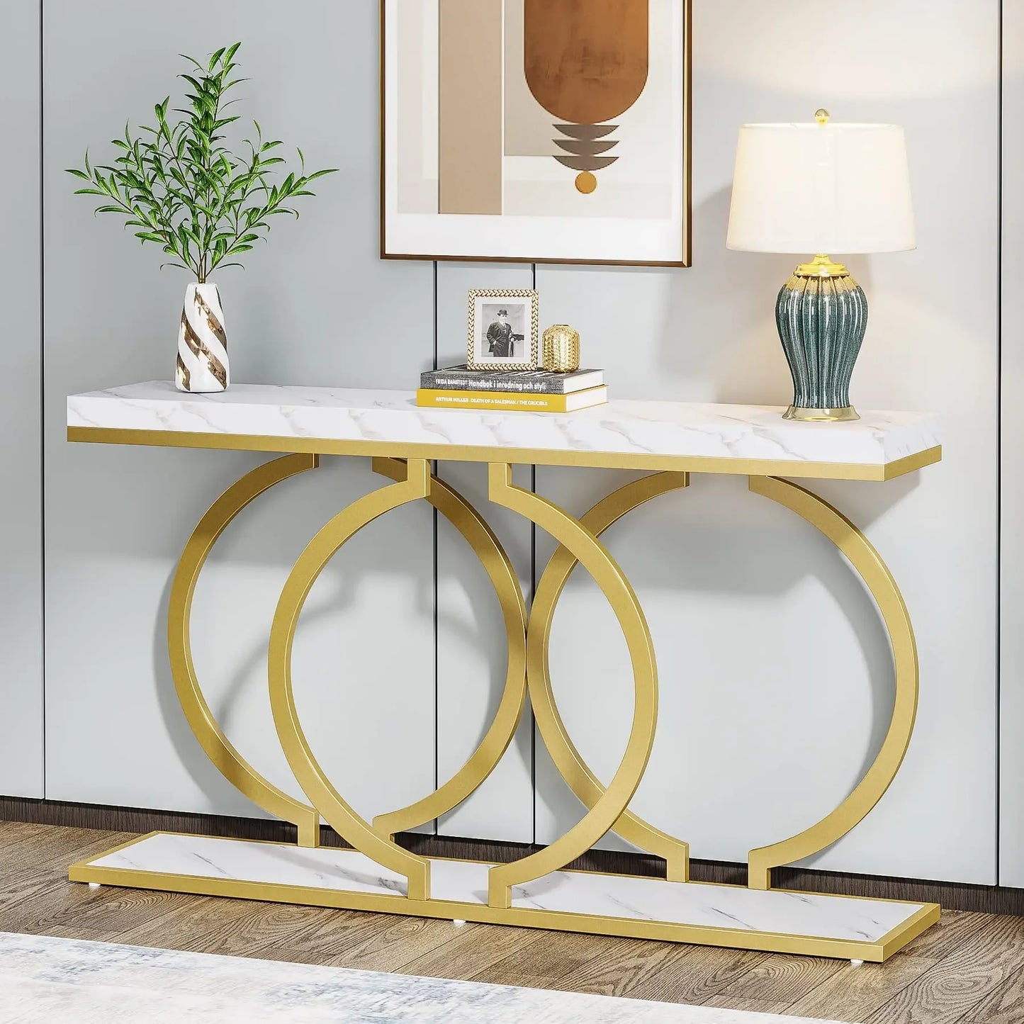 Narrow Gold Entry Table