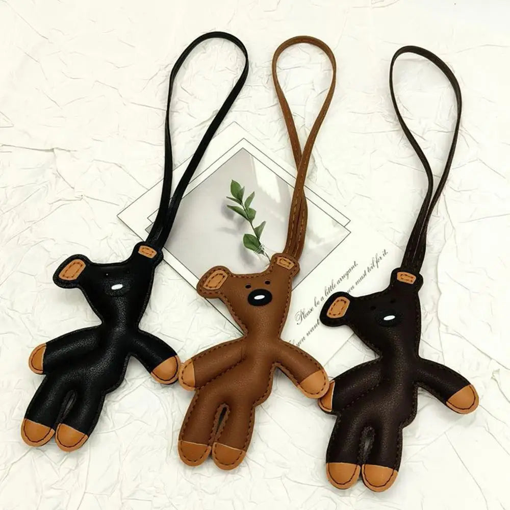 Vintage PU Bear Keychain