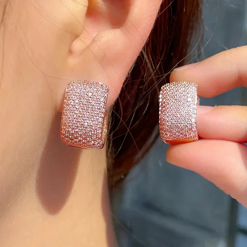 Cubic Zirconia Hoop Earrings