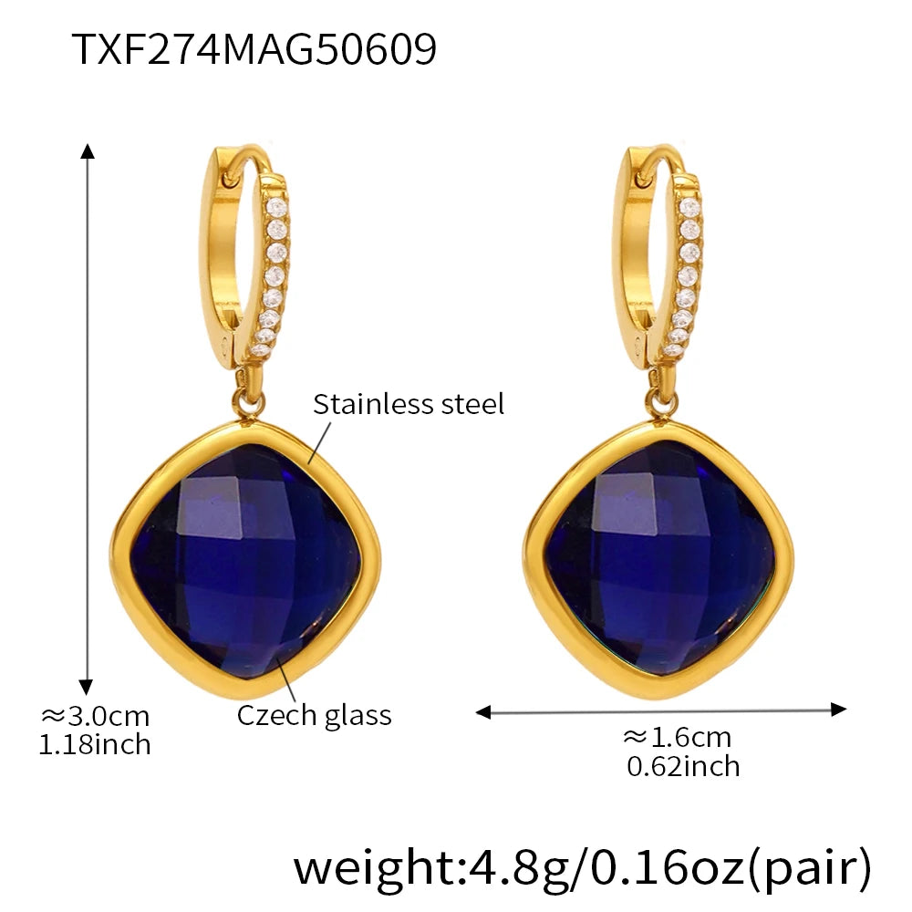 Square Glass Earrings