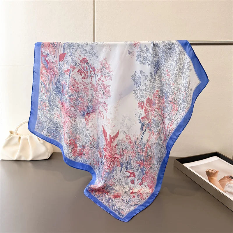 Silk Print Cat Headscarf