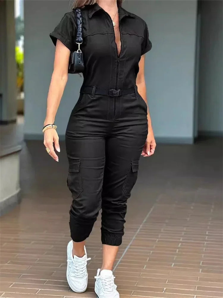 Sash Work Jumpsuit