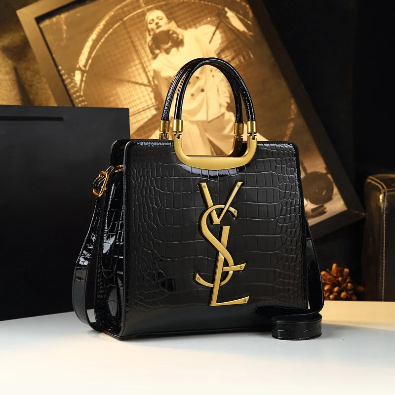 Crocodile Print Shoulder Bag
