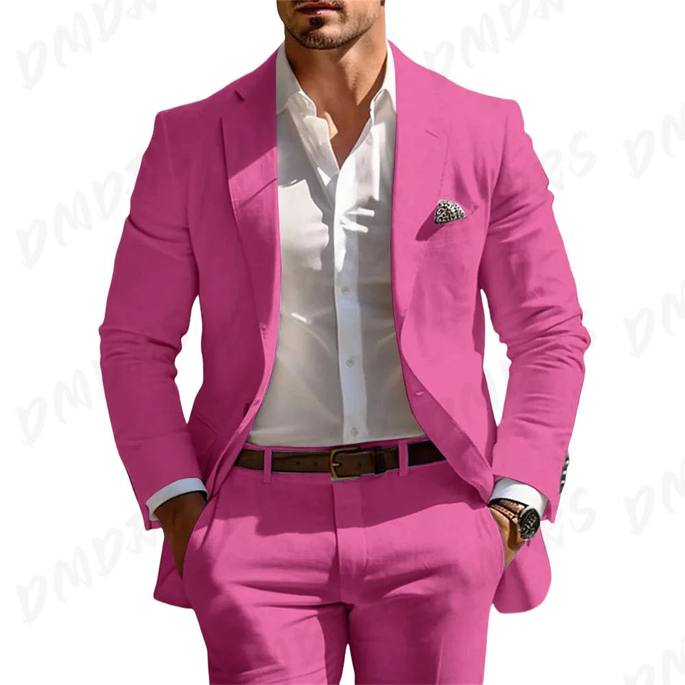 Summer Wedding Formal Solid Suit
