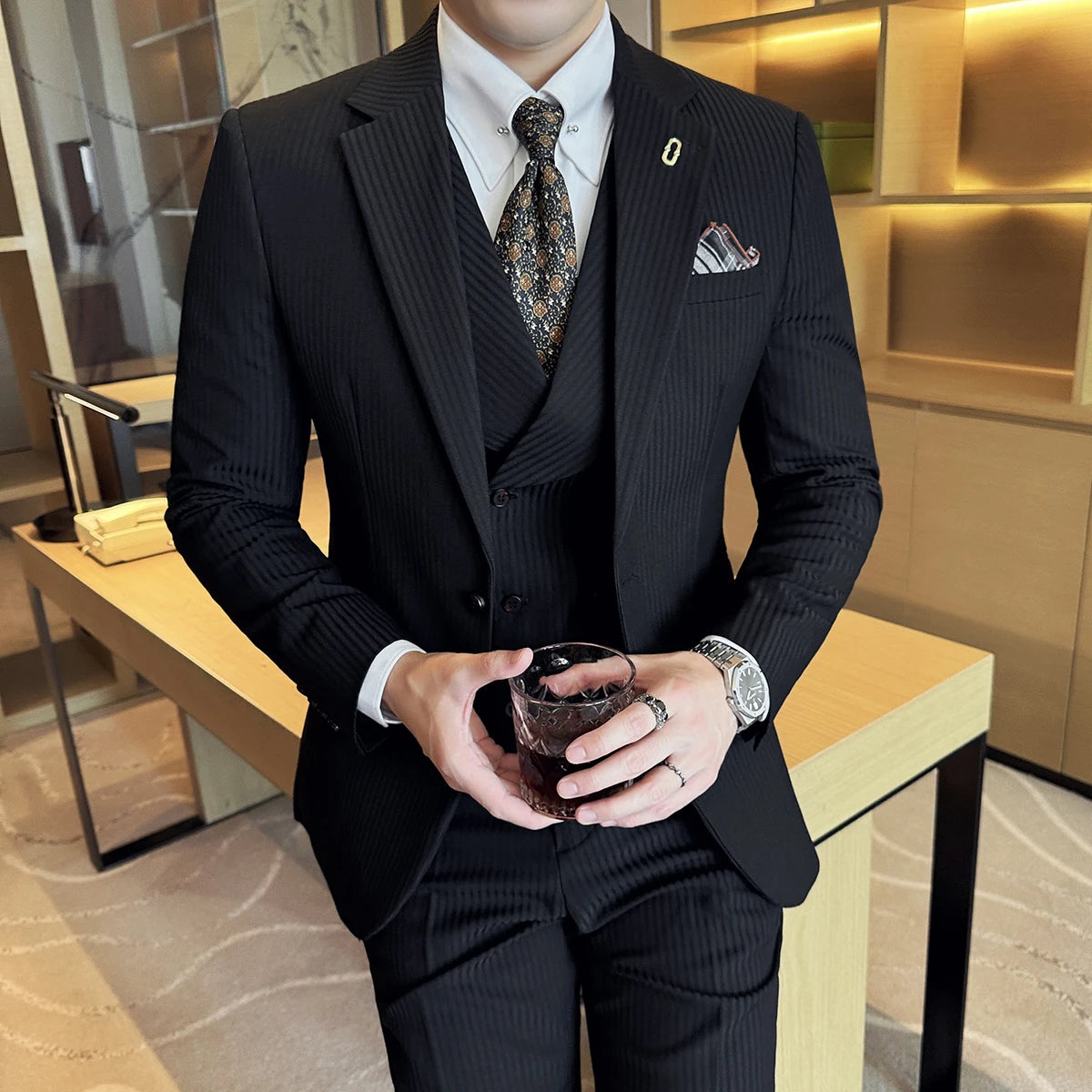 Jackets Pants Vest Stripe Suit