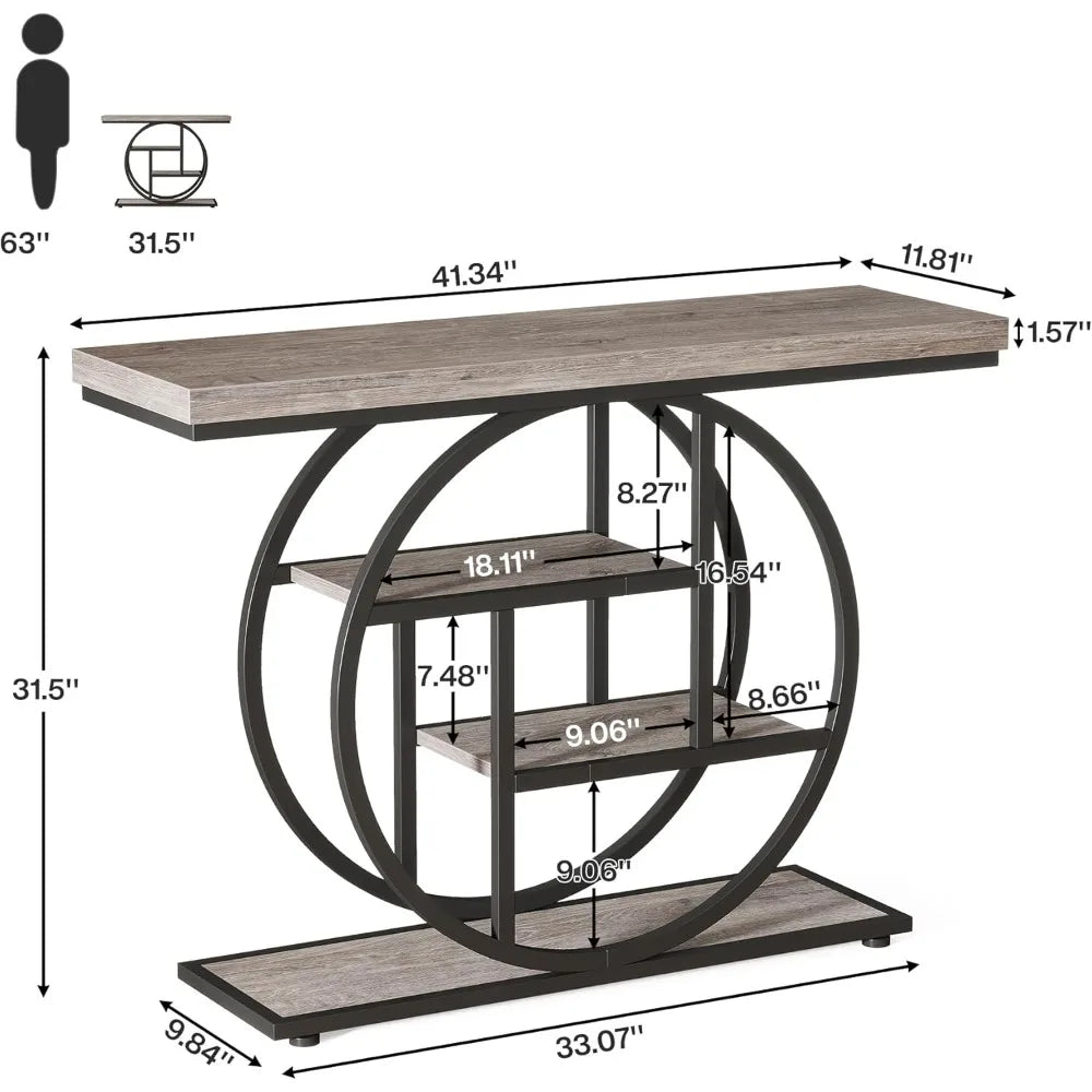Narrow 4-Tier Storage Table