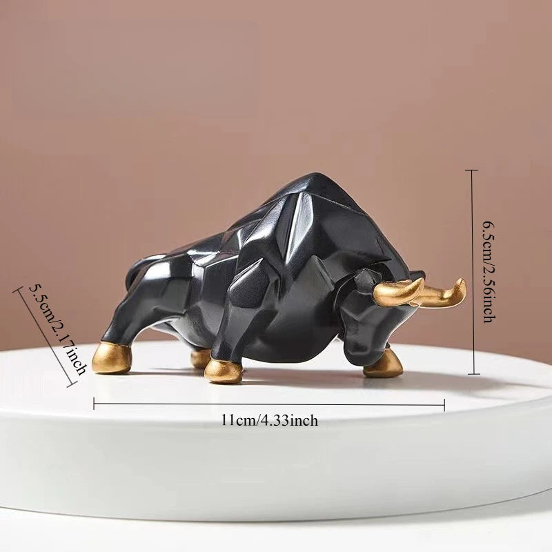 Geometric Bull Figurine