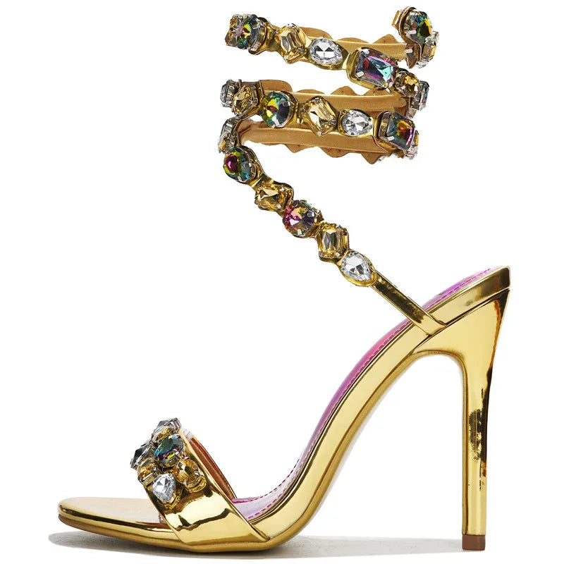 Crystal Wrap Stiletto Sandals