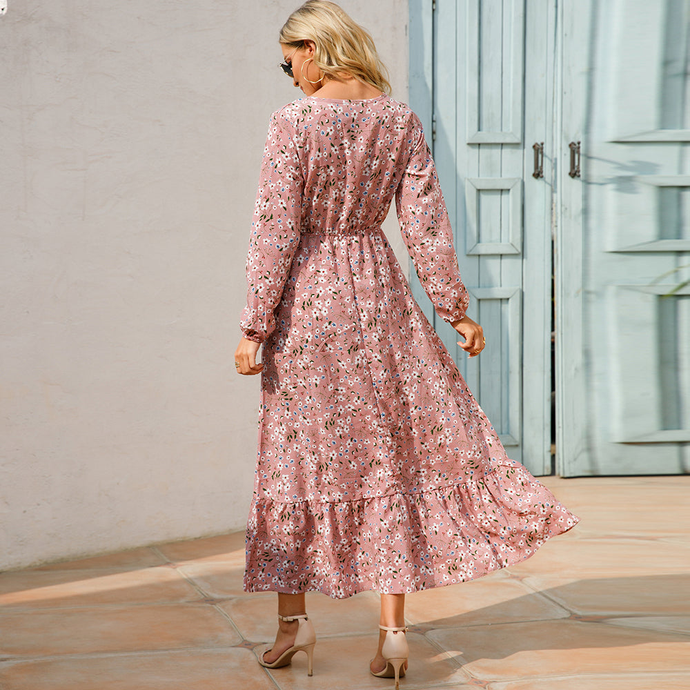 Floral Bohemian Chiffon Maxi Dress