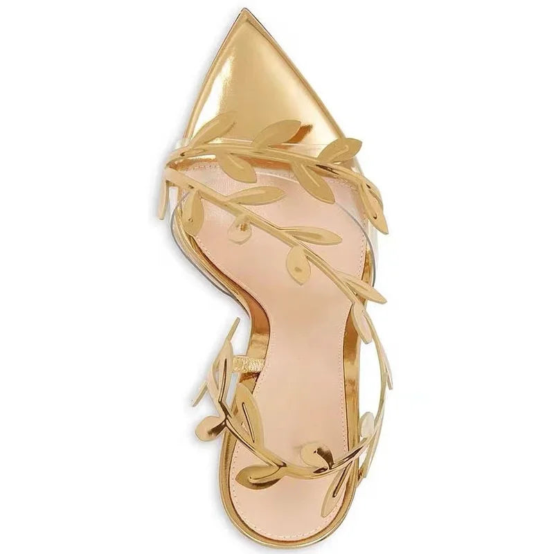 Golden High Heel Sandals