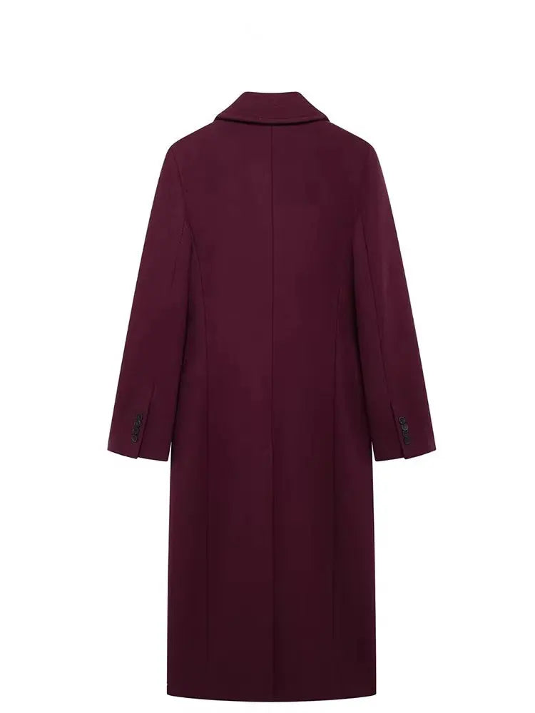 Burgundy Double Breasted Coat