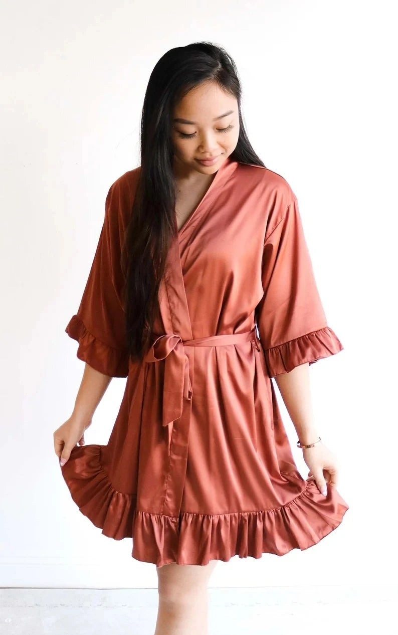 Elegant Satin Knee Robe
