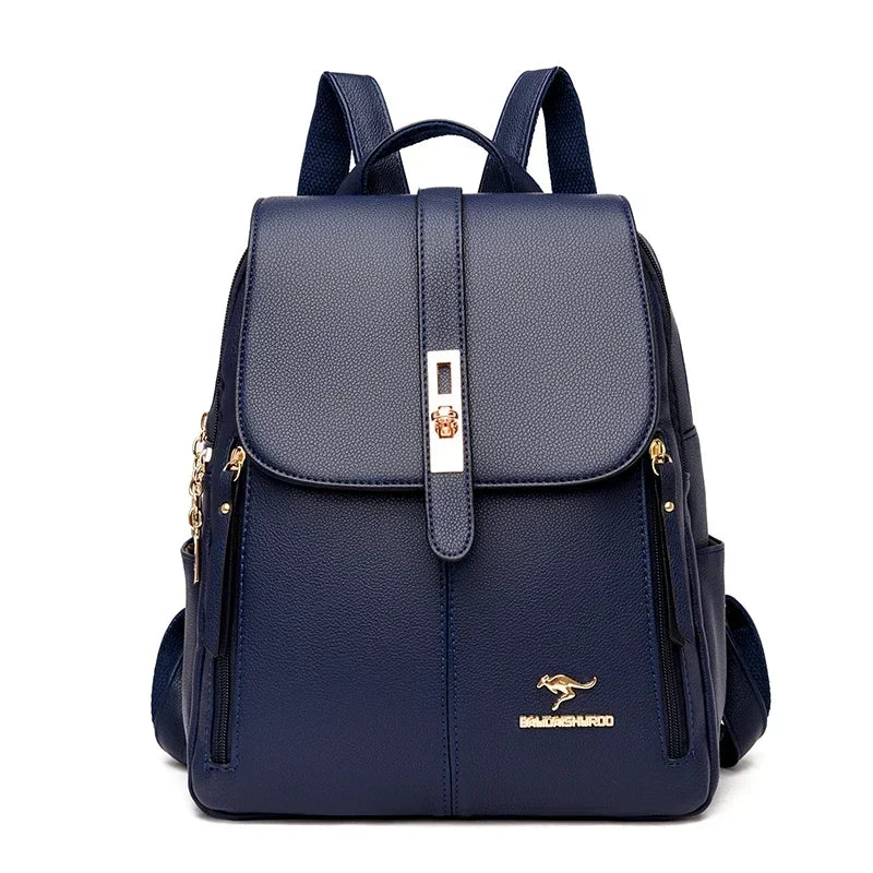 Women Leather School Bookbag