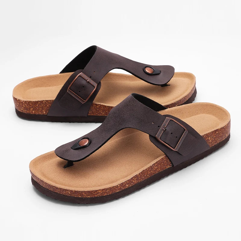 Buckle Cork Flip Flops
