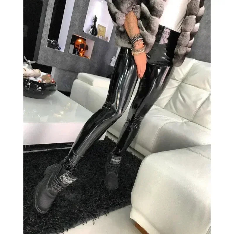 High Waist Faux Leather Leggings