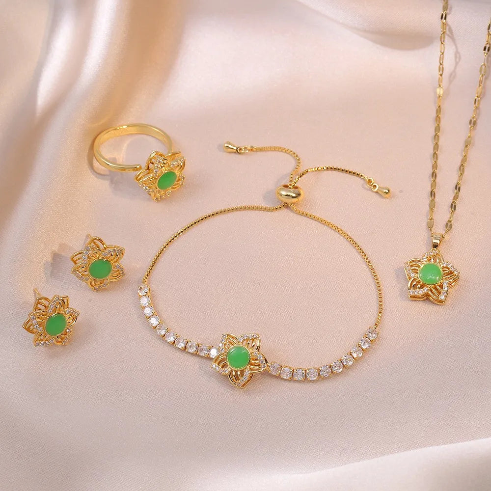 Women’s Round Copper Jewelry Set