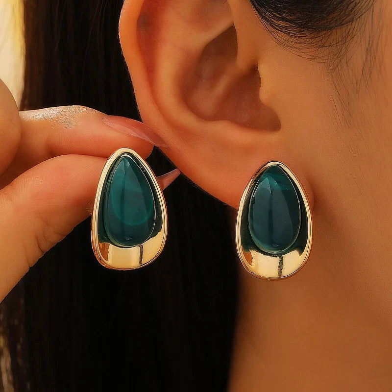 Elegant Enamel Drop Earrings