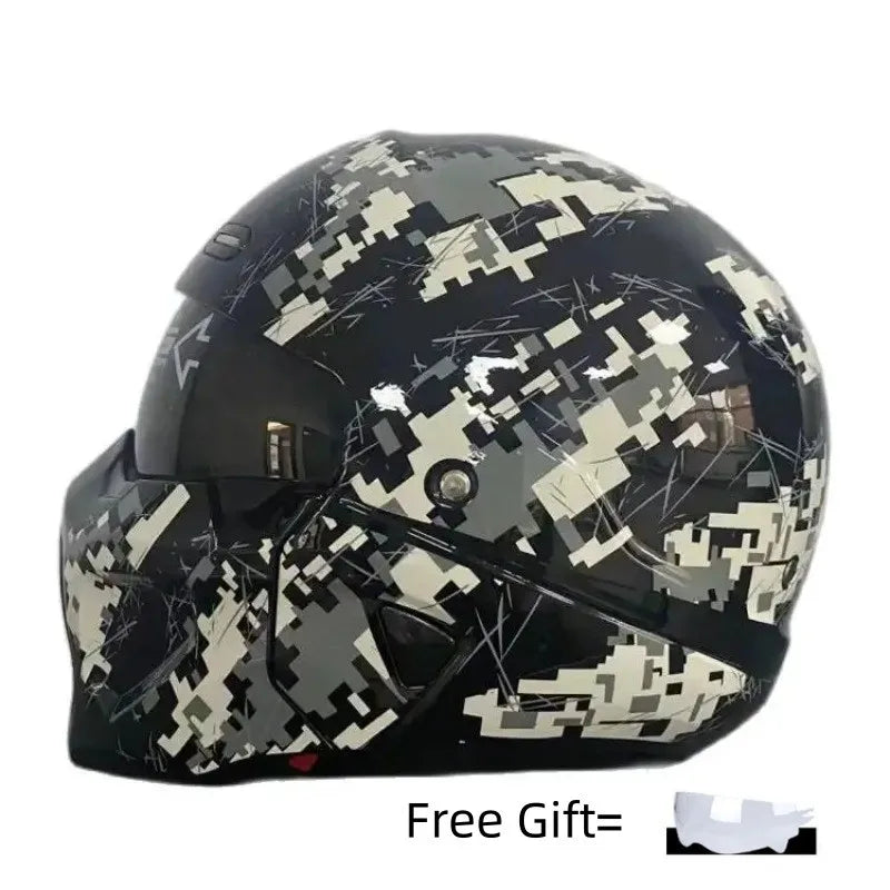 Half-Open Retro Locomotive-Style Helmet