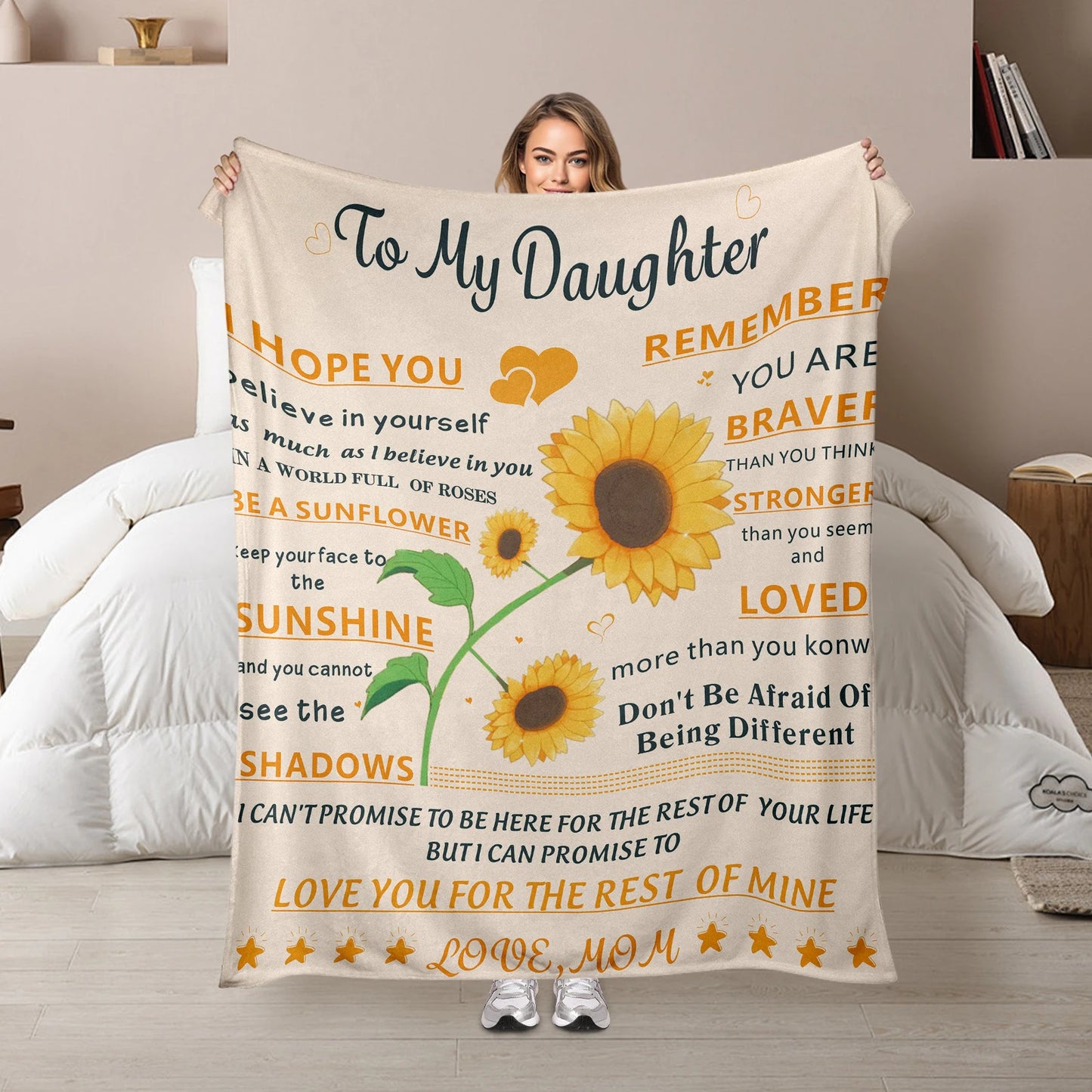 Sunflower Daughter Flannel Blanket