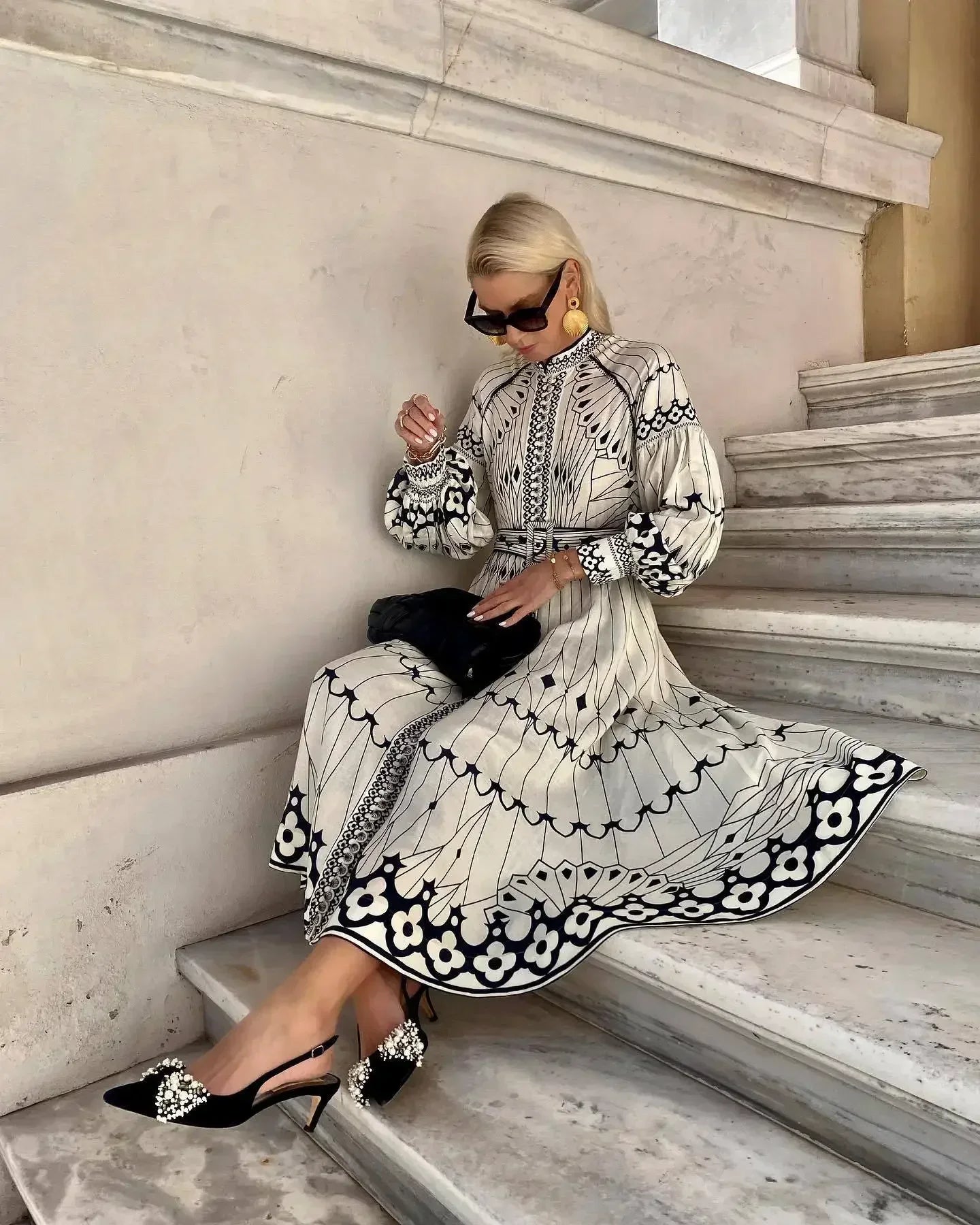 Geometric Knee Dress