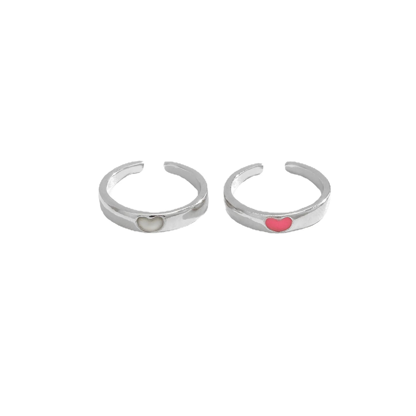 Luminous Couple Heart Ring