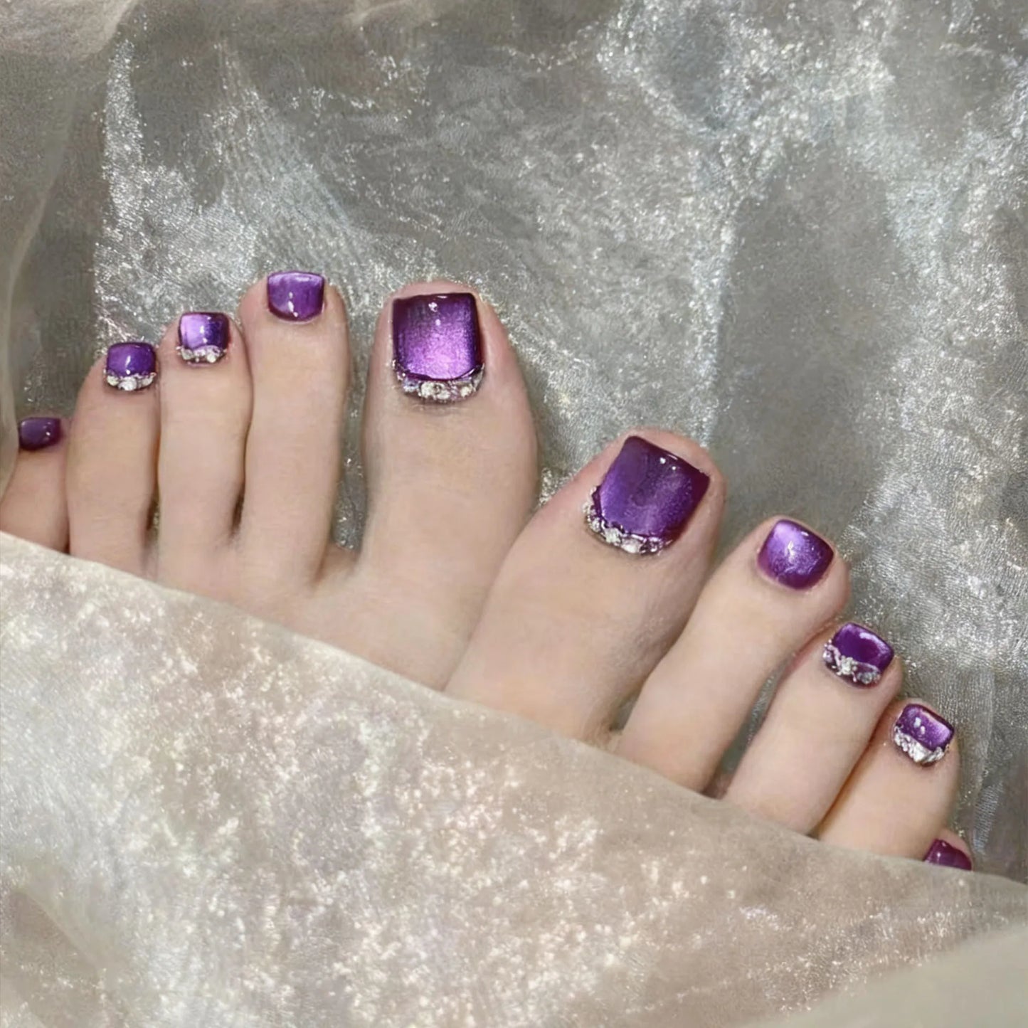 Blue Gloss Toe Nail Set