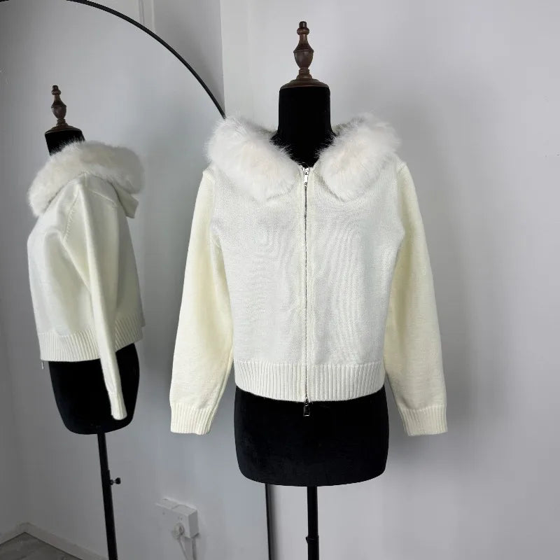 Knit Zip Cardigan Hoodie