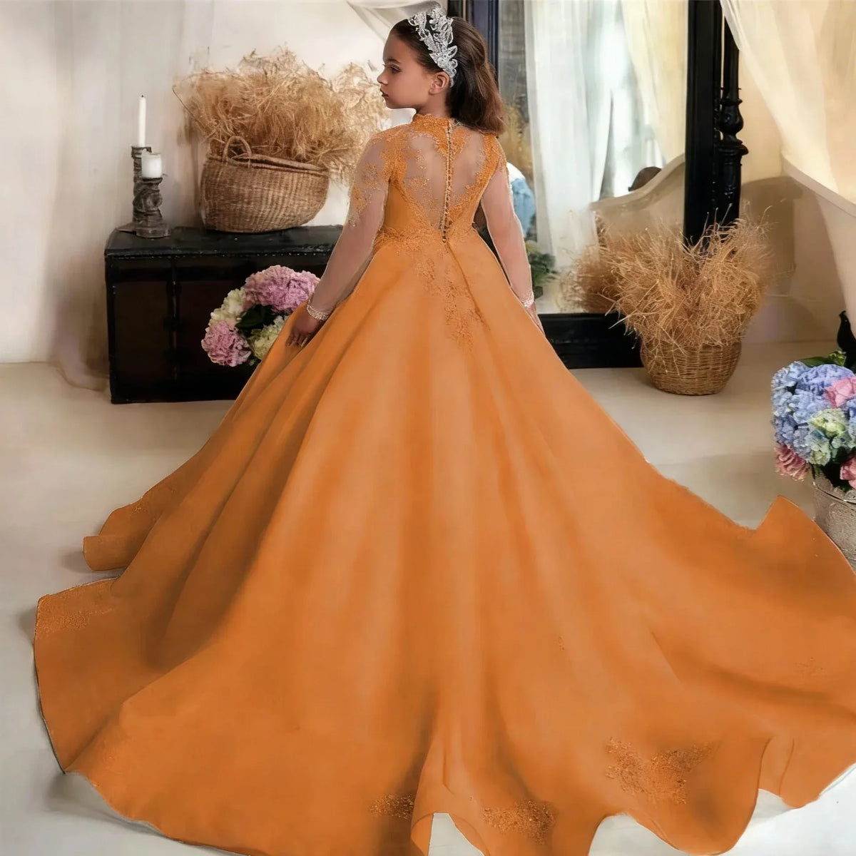 Tulle Ball Gown Wedding Flower Girl Dress